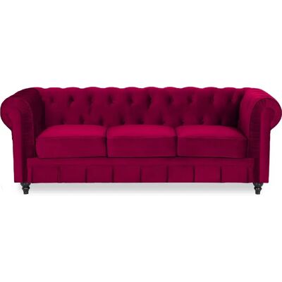 Intense Déco Canapé Chesterfield Velours 3 Places - Publicité Intense Déco Canapé Chesterfield Velours 3 Places - Publicité