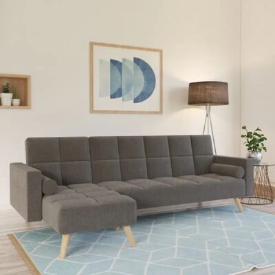 Canapé d'angle gauche en eucalyptus - Design scandinave - Publicité Canapé d'angle gauche en eucalyptus - Design scandinave - Publicité