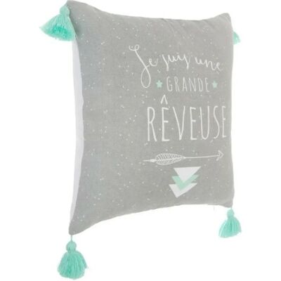 Générique Coussin Déco "4 Pompons" - 40x40 cm - Gris - Publicité Générique Coussin Déco "4 Pompons" - 40x40 cm - Gris - Publicité