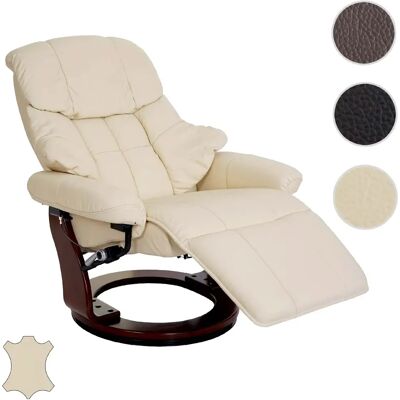 Mendler Fauteuil relax pivotant - Crème - Publicité Mendler Fauteuil relax pivotant - Crème - Publicité
