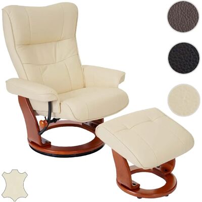 Robas Lund Mca Poltrona Relax Montreal Pelle Girevole Con Poggiapiedi Miele Avorio - Fauteuil Relax - Publicité Robas Lund Mca Poltrona Relax Montreal Pelle Girevole Con Poggiapiedi Miele Avorio - Fauteuil Relax - Publicité