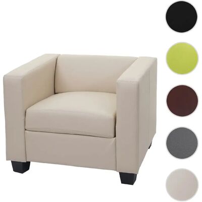 Fauteuil Lounge Moderne en Ecopelle Ivoire Mendler Série Lille - Publicité Fauteuil Lounge Moderne en Ecopelle Ivoire Mendler Série Lille - Publicité