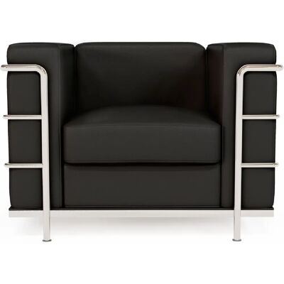 ICONIK INTERIOR Fauteuil design - Revêtement en cuir végétalien - Lecur Noir - Publicité ICONIK INTERIOR Fauteuil design - Revêtement en cuir végétalien - Lecur Noir - Publicité