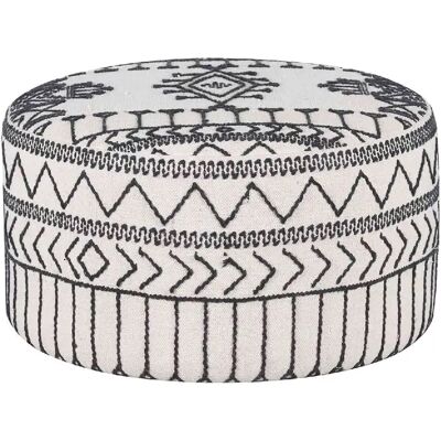 Bois & Chiffons Pouf Tribal - Noir/Blanc - Publicité Bois & Chiffons Pouf Tribal - Noir/Blanc - Publicité