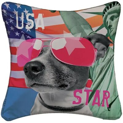 Paris Prix Housse de Coussin Doggy Star 40x40 cm - Multicolore - Publicité Paris Prix Housse de Coussin Doggy Star 40x40 cm - Multicolore - Publicité