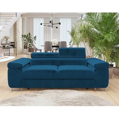 Bestmobilier Pablo canapé droit 2 places - Bleu - Publicité Bestmobilier Pablo canapé droit 2 places - Bleu - Publicité