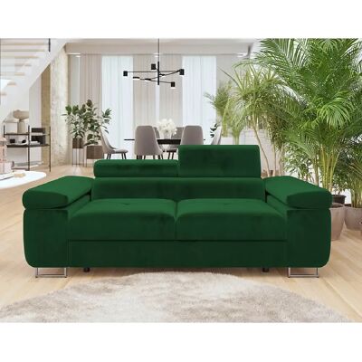 Bestmobilier Canapé droit Pablo 2 places - Vert velours - Publicité Bestmobilier Canapé droit Pablo 2 places - Vert velours - Publicité