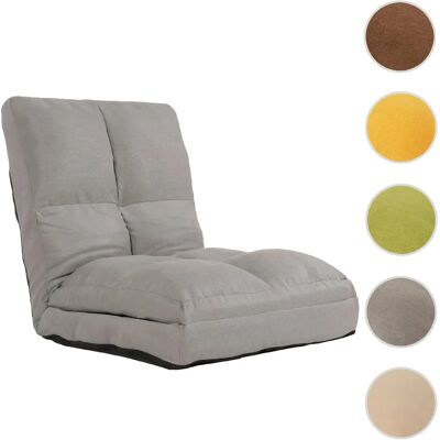 Mendler Fauteuil de sol velours - Gris - Publicité Mendler Fauteuil de sol velours - Gris - Publicité