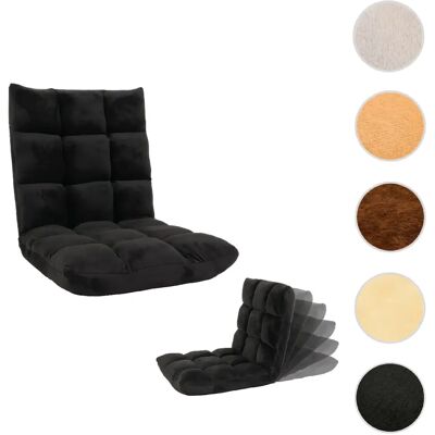Mendler Fauteuil de sol velours - Noir - Publicité Mendler Fauteuil de sol velours - Noir - Publicité