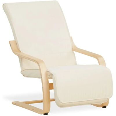 Homestyle4u Fauteuil de relaxation - Naturel - Publicité Homestyle4u Fauteuil de relaxation - Naturel - Publicité