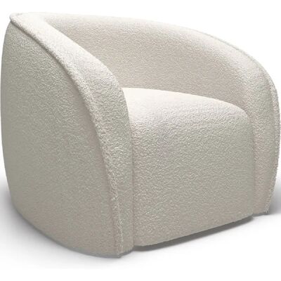 PRIVATEFLOOR Fauteuil Bouclé Blanc - Rond, Élégant - Fauteuil - Publicité PRIVATEFLOOR Fauteuil Bouclé Blanc - Rond, Élégant - Fauteuil - Publicité