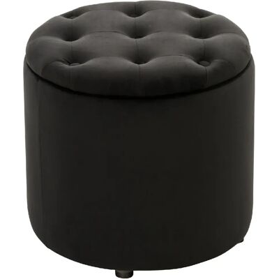 Decoshop26 Pouf rond velours - Noir - Publicité Decoshop26 Pouf rond velours - Noir - Publicité