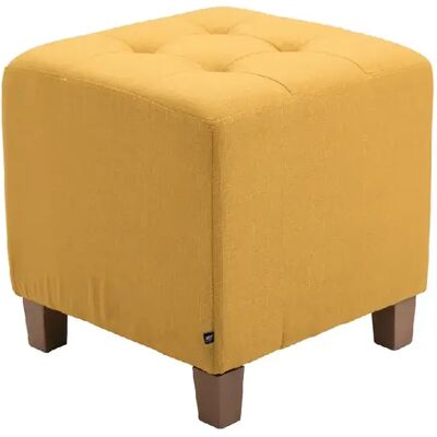 Decoshop26 Pouf carré tissu - Jaune - Publicité Decoshop26 Pouf carré tissu - Jaune - Publicité