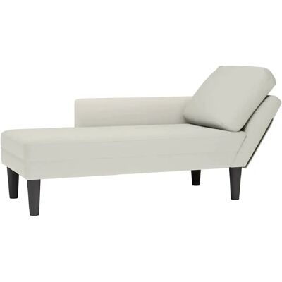 VidaXL Fauteuil Long avec Coussin Lombaire - Crème - Publicité VidaXL Fauteuil Long avec Coussin Lombaire - Crème - Publicité