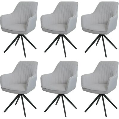 Decoshop26 Fauteuil Rotatif avec Accoudoirs - Lot de 6 - Crème - Publicité Decoshop26 Fauteuil Rotatif avec Accoudoirs - Lot de 6 - Crème - Publicité