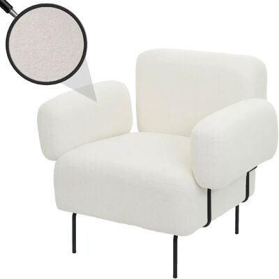 Fauteuil Lounge Mendler - Bianco Panna - Rembourrage épais - Style lounge moderne - Publicité Fauteuil Lounge Mendler - Bianco Panna - Rembourrage épais - Style lounge moderne - Publicité