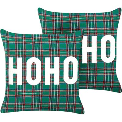 Beliani - Modèle Joycandy - Motif Tartan de Noël - Coussin de Noël - 45x45 cm - Publicité Beliani - Modèle Joycandy - Motif Tartan de Noël - Coussin de Noël - 45x45 cm - Publicité