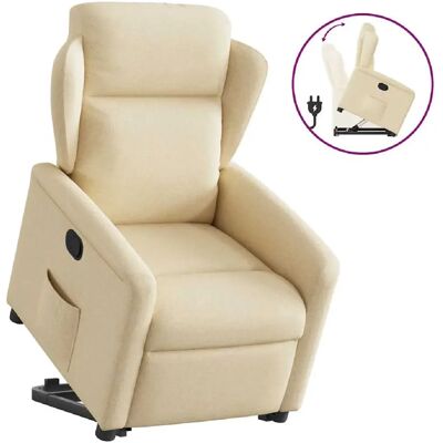 vidaXL Fauteuil Inclinable - Crème - Publicité vidaXL Fauteuil Inclinable - Crème - Publicité
