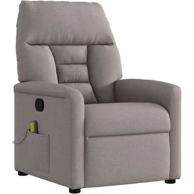 vidaXL Fauteuil de massage Taupe Tissu - Publicité vidaXL Fauteuil de massage Taupe Tissu - Publicité