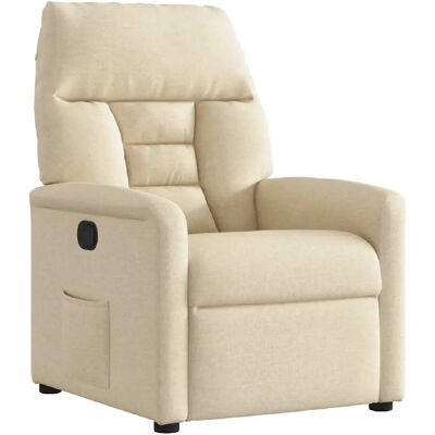 Fauteuil inclinable VidaXL - Crème Tissu - Publicité Fauteuil inclinable VidaXL - Crème Tissu - Publicité