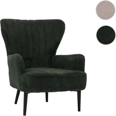 Mendler Fauteuil lounge velours - Vert foncé - Publicité Mendler Fauteuil lounge velours - Vert foncé - Publicité