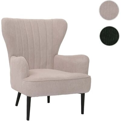 Mendler Fauteuil velours - Beige - Publicité Mendler Fauteuil velours - Beige - Publicité