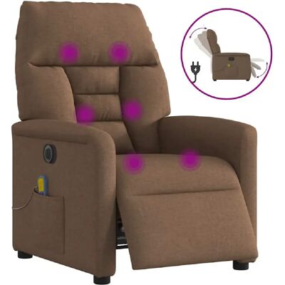 VIDAXL Fauteuil de massage - Marron tissu - Publicité VIDAXL Fauteuil de massage - Marron tissu - Publicité