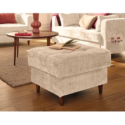 Lisa design Pouf Anna en velours - Beige - Publicité Lisa design Pouf Anna en velours - Beige - Publicité