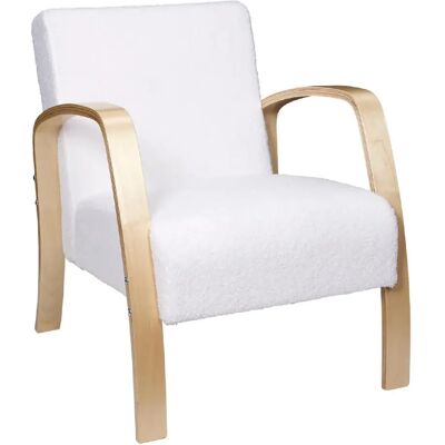 The Home Deco Factory Fauteuil de salon en bouclette Stavern - Blanc - Publicité The Home Deco Factory Fauteuil de salon en bouclette Stavern - Blanc - Publicité