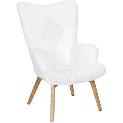 The Home Deco Factory Fauteuil de salon scandi en patchwork Helsinki - Blanc - Publicité The Home Deco Factory Fauteuil de salon scandi en patchwork Helsinki - Blanc - Publicité