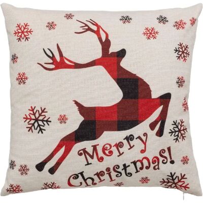 ATMOSPHERA Coussin de Noël Renne - 40 x 40 cm - Beige et Rouge - Publicité ATMOSPHERA Coussin de Noël Renne - 40 x 40 cm - Beige et Rouge - Publicité