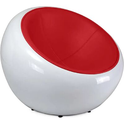 ICONIK INTERIOR Fauteuil Egg Poco Chair - Simili Cuir Rouge - Publicité ICONIK INTERIOR Fauteuil Egg Poco Chair - Simili Cuir Rouge - Publicité
