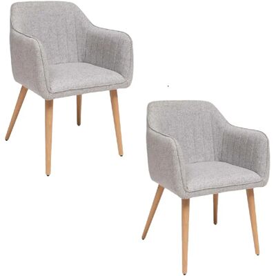 ATMOSPHERA Lot de 2 fauteuils à dîner VISOCA - Gris - Publicité ATMOSPHERA Lot de 2 fauteuils à dîner VISOCA - Gris - Publicité
