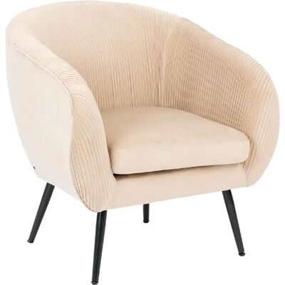 ATMOSPHERA Fauteuil en velours SOLARO - Beige - Publicité ATMOSPHERA Fauteuil en velours SOLARO - Beige - Publicité