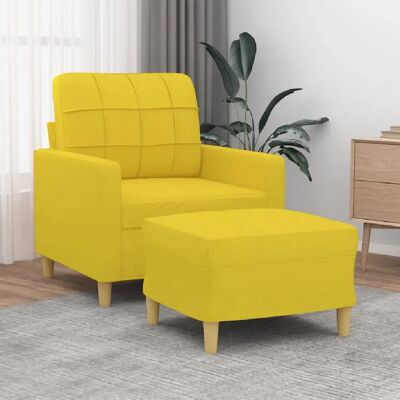 Canapé en Tissu Jaune Clair avec Pouf-Relax - Canapé avec Pouf - Publicité Canapé en Tissu Jaune Clair avec Pouf-Relax - Canapé avec Pouf - Publicité