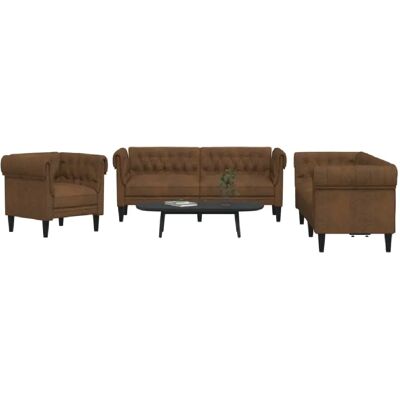 VidaXL Ensemble de canapés 3 pcs - Marron - Publicité VidaXL Ensemble de canapés 3 pcs - Marron - Publicité