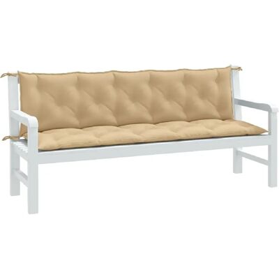 vidaXL Coussins de banc lot de 2 - Beige mélangé - Publicité vidaXL Coussins de banc lot de 2 - Beige mélangé - Publicité