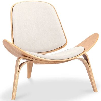 ICONIK INTERIOR Fauteuil design - Fauteuil scandinave - Revêtement en tissu - Lucy Ivoire - Publicité ICONIK INTERIOR Fauteuil design - Fauteuil scandinave - Revêtement en tissu - Lucy Ivoire - Publicité