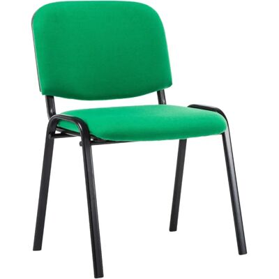 DÉCOSHOP26 - Silla de visita apilable - Tela verde - base de metal negro - 100003399 - Publicité DÉCOSHOP26 - Silla de visita apilable - Tela verde - base de metal negro - 100003399 - Publicité