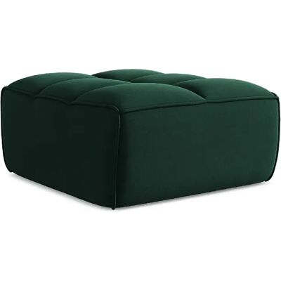 Makamii Pouf carré velours - Vert foncé - Publicité Makamii Pouf carré velours - Vert foncé - Publicité