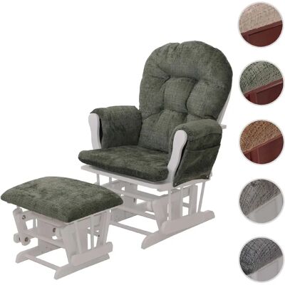 Mendler Fauteuil à bascule rocking chair - Vert - Publicité Mendler Fauteuil à bascule rocking chair - Vert - Publicité