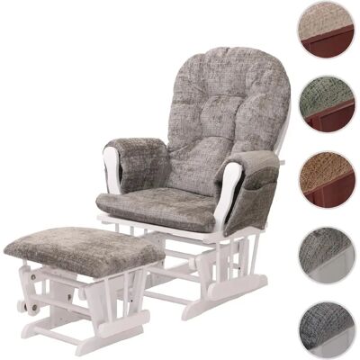 Mendler Fauteuil rocking chair relax - Gris clair - Publicité Mendler Fauteuil rocking chair relax - Gris clair - Publicité