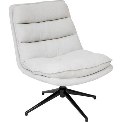 Pegane Fauteuil pivotant en lin - Beige - Publicité Pegane Fauteuil pivotant en lin - Beige - Publicité