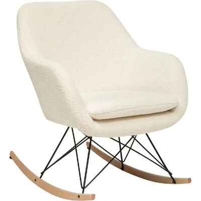 ATMOSPHERA Fauteuil à bascule en bouclette OLMETO - Blanc - Publicité ATMOSPHERA Fauteuil à bascule en bouclette OLMETO - Blanc - Publicité