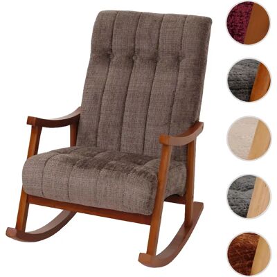 Mendler Fauteuil à bascule en tissu - Marron - Publicité Mendler Fauteuil à bascule en tissu - Marron - Publicité
