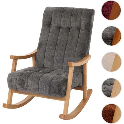 Mendler Fauteuil à bascule tissu - Gris foncé - Publicité Mendler Fauteuil à bascule tissu - Gris foncé - Publicité