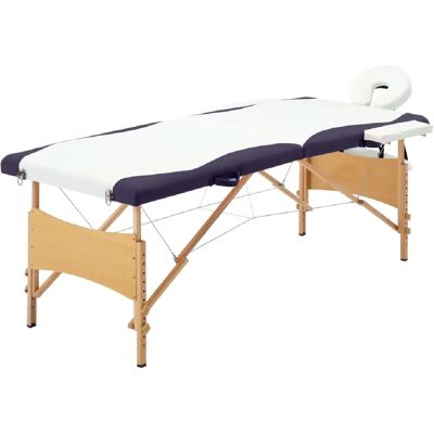 vidaXL Table pliable 2 zones - Blanc/Violet - Publicité vidaXL Table pliable 2 zones - Blanc/Violet - Publicité