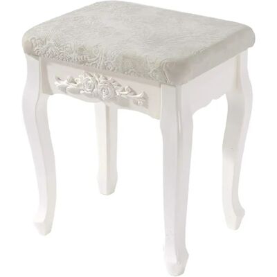 Helloshop26 Tabouret de coiffeuse en bois MDF blanc crème 19_0000469 - Publicité Helloshop26 Tabouret de coiffeuse en bois MDF blanc crème 19_0000469 - Publicité