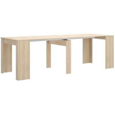 Pegane Console extensible pliable - Chêne - Publicité Pegane Console extensible pliable - Chêne - Publicité