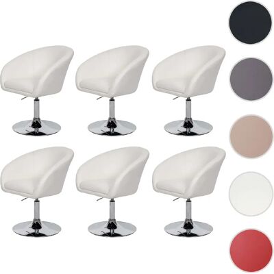 Mendler Lot de 6 chaises HWC-F19 - Similicuir blanc - Publicité Mendler Lot de 6 chaises HWC-F19 - Similicuir blanc - Publicité